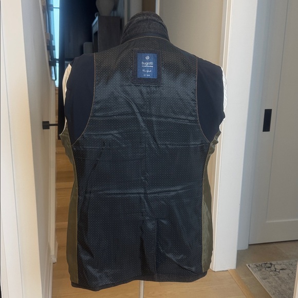 BUGATTI Dark Charcoal Wool Blend Blazer 42R Zip Insert Modern Tailored - Picture 12 of 13